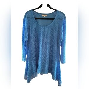 Indigo Soul Vibrant Blue Textured Blouse